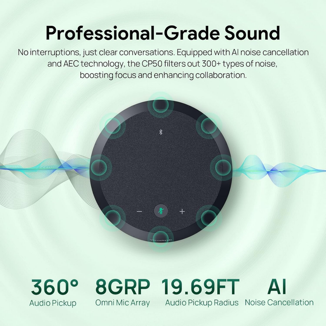 Yealink CP50 USB Speakerphone with Full-Duplex Audio & Noise-Proof Technology