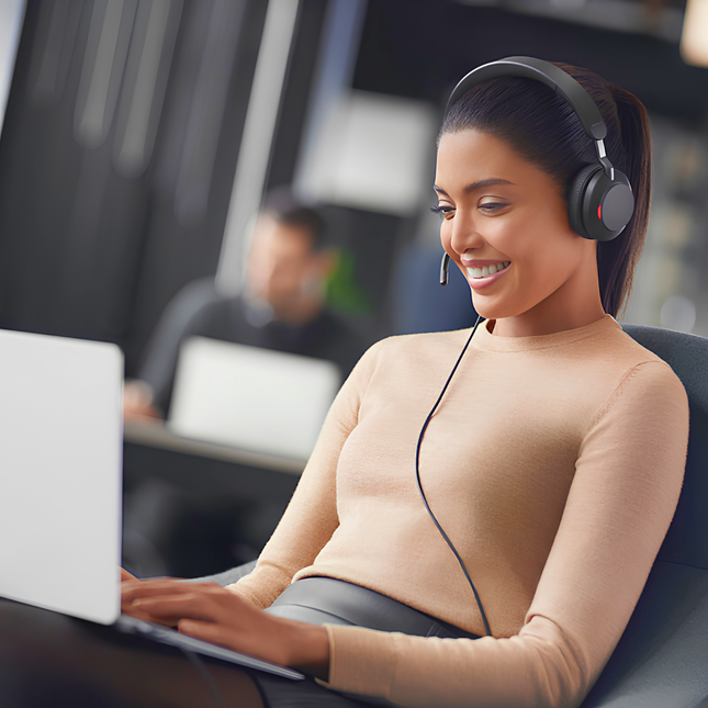 Jabra Evolve2 40 MS Stereo USB Headset with Noise-Cancelling Microphone