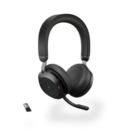 Jabra Evolve2 75 MS Wireless Stereo Headset with ANC and Noise-Cancelling Microphone
