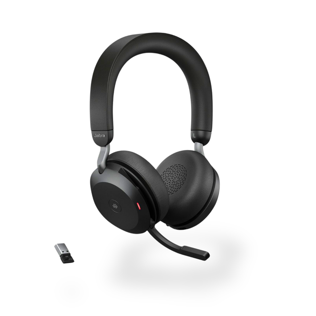 Jabra Evolve2 75 MS Wireless Stereo Headset with ANC and Noise-Cancelling Microphone