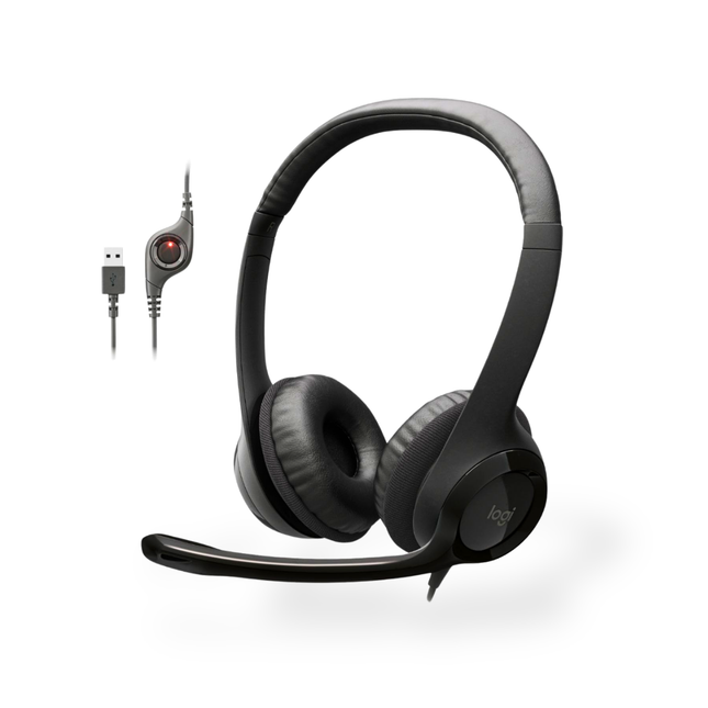 Logitech H390 USB Headset with Noise-Cancelling Microphone, Stereo Audio & USB-A