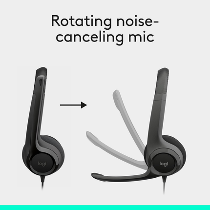Logitech H390 USB Headset with Noise-Cancelling Microphone, Stereo Audio & USB-A