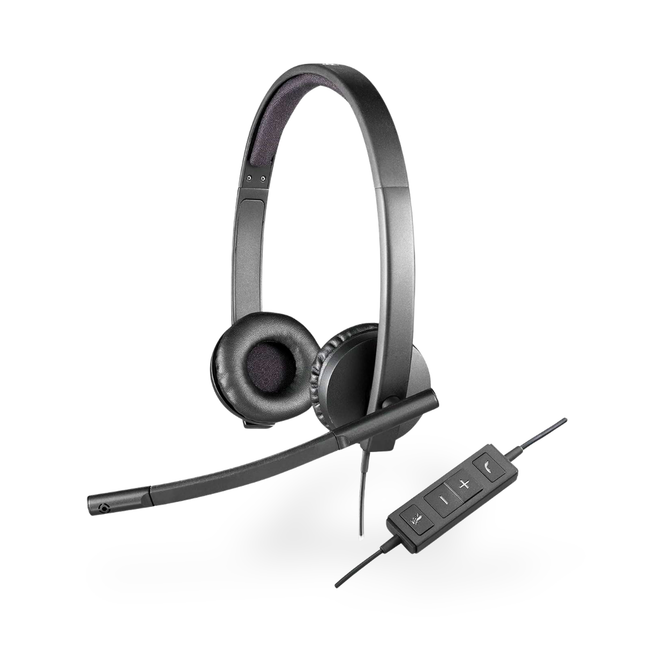 Logitech H570e USB Wired Headset with Noise-Cancelling Mic, Mono/Stereo Options