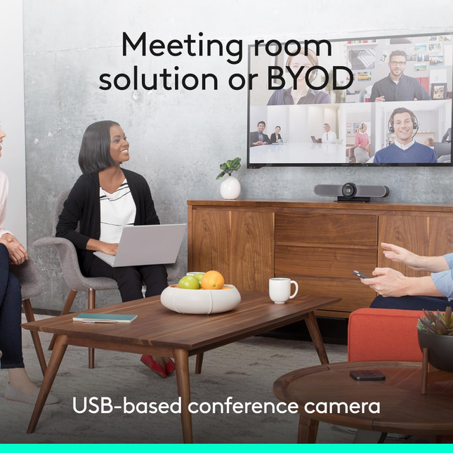 Logitech MeetUp 4K Conference Camera with 120° Wide-Angle Lens for Huddle Rooms