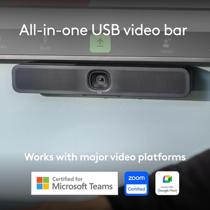 Logitech MeetUp 2 4K USB Video Conferencing Camera with AI Framing for Small Rooms