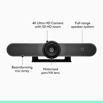 Logitech MeetUp 4K Conference Camera with 120° Wide-Angle Lens for Huddle Rooms