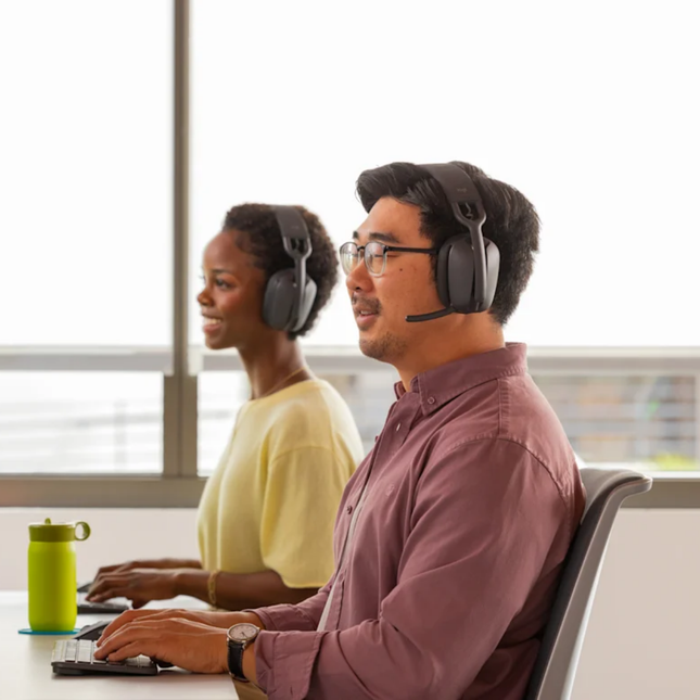 Logitech Zone Vibe Wireless Headset with Bluetooth, USB Receiver & Noise-Cancelling Mic